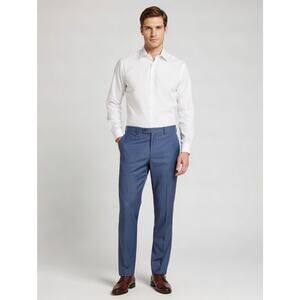 Bonobos Dress Pants Wednesday Blue Micro stripe Slim Straight Size 36x28.5 Hem